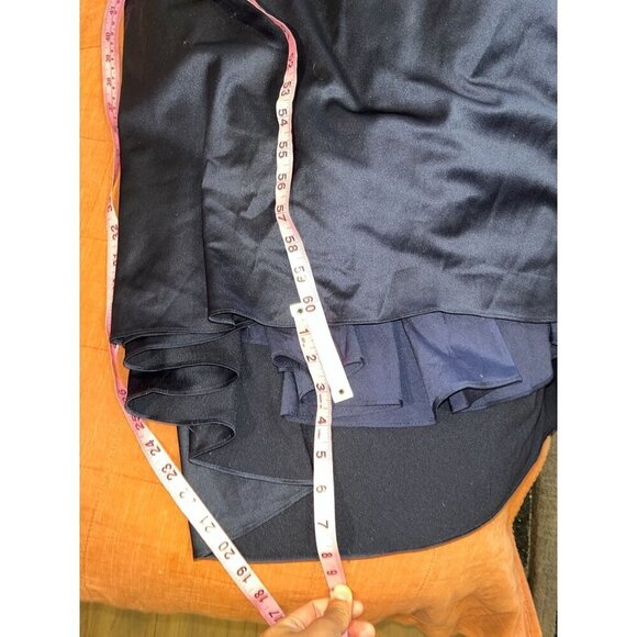 NWT La Femme Off the Shoulder Beaded Satin Trumpet Gown In Navy Size  Women's Si - Picture 10 of 11